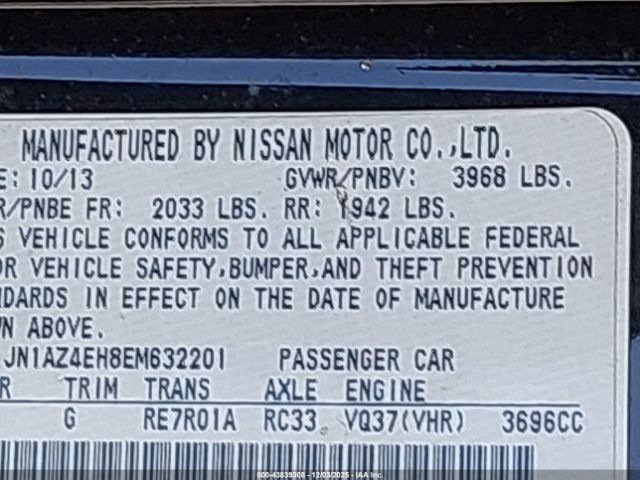 2014 NISSAN 370Z JN1AZ4EH8EM632201 Photo 8