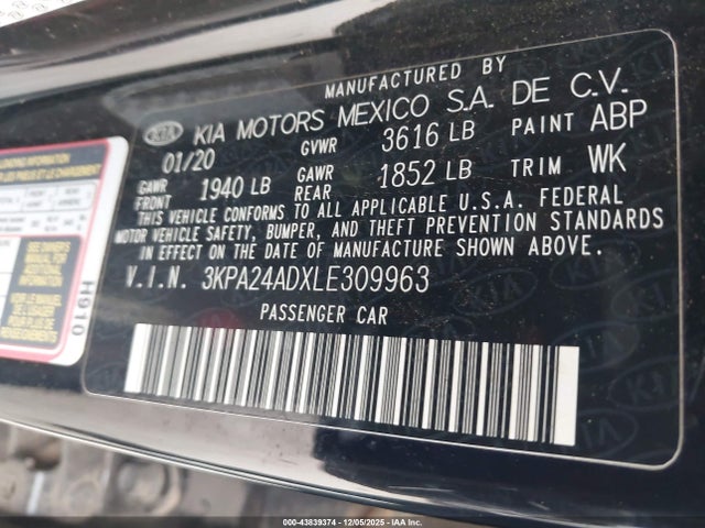 2020 KIA RIO 3KPA24ADXLE309963 Photo 8