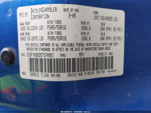 2005 CHRYSLER PT CRUISER 3C8FY68B35T570921 Photo 8