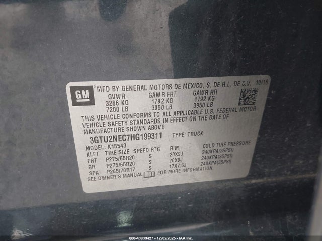 3GTU2NEC7HG199311 GMC Sierra 1500 Slt