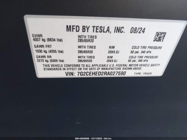 2024 TESLA CYBERTRUCK 7G2CEHED2RA027590 Photo 8