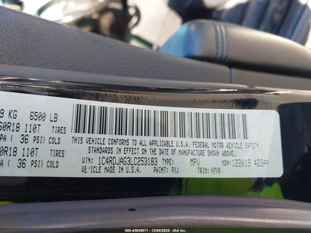 Dodge Durango Sxt Plus Awd 2020 1C4RDJAG3LC253183 Image 9