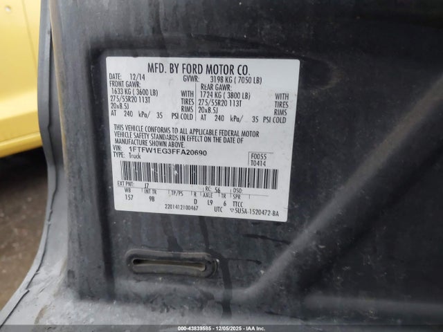 2015 FORD F-150 1FTFW1EG3FFA20690 Photo 8