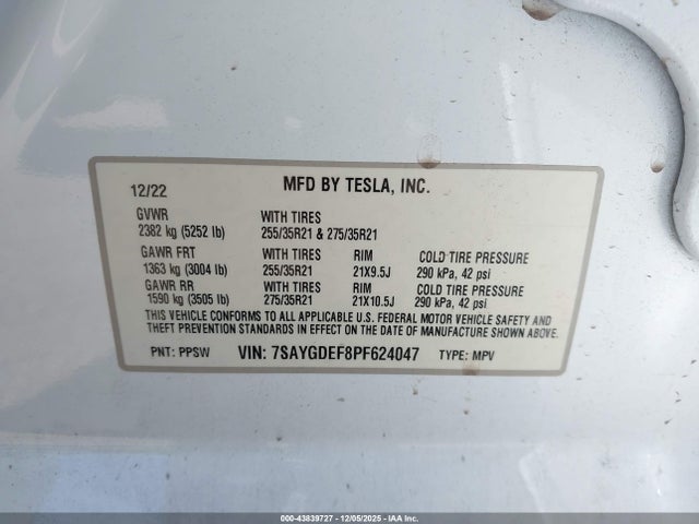 2023 TESLA MODEL Y 7SAYGDEF8PF624047 Photo 8
