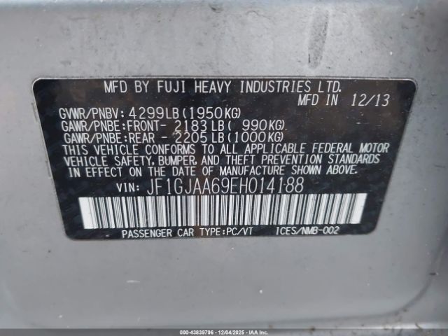 2014 SUBARU IMPREZA JF1GJAA69EH014188 Photo 8