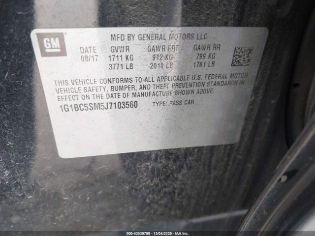 2018 CHEVROLET CRUZE 1G1BC5SM5J7103560 Photo 8