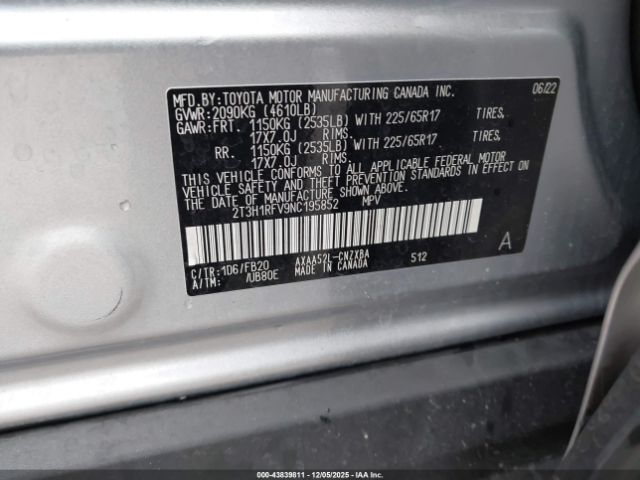 2022 TOYOTA RAV4 2T3H1RFV9NC195852 Photo 8