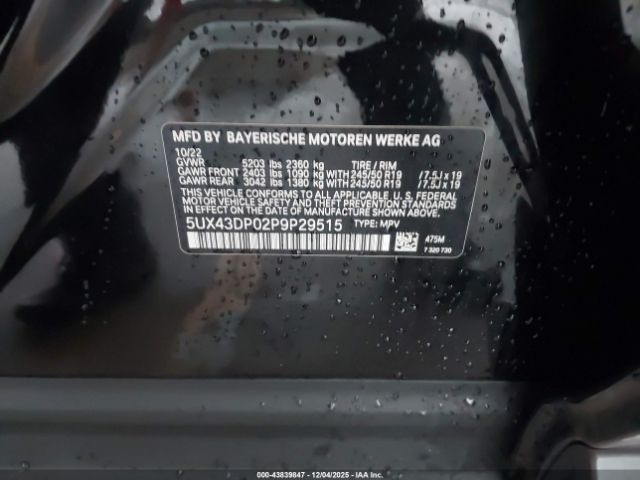 2023 BMW X3 5UX43DP02P9P29515 Photo 8