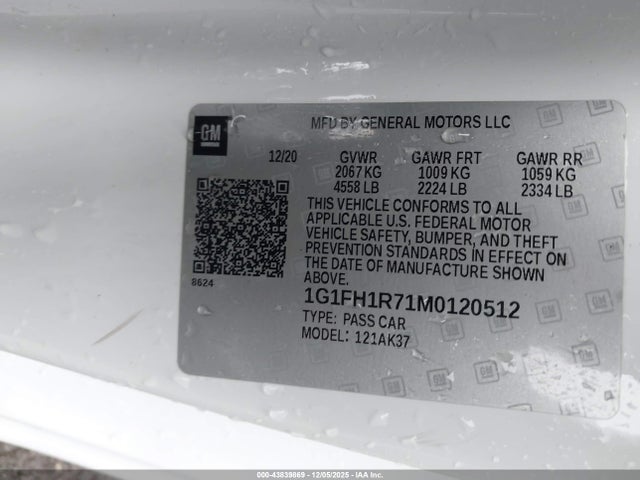 2021 CHEVROLET CAMARO 1G1FH1R71M0120512 Photo 8