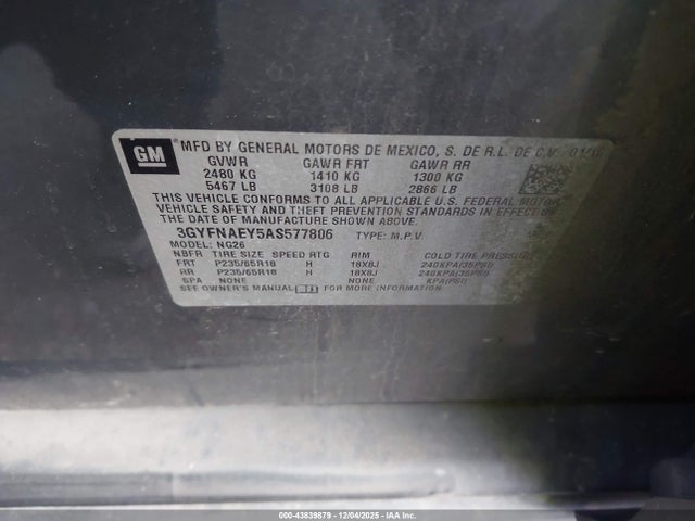 2010 CADILLAC SRX 3GYFNAEY5AS577806 Photo 8