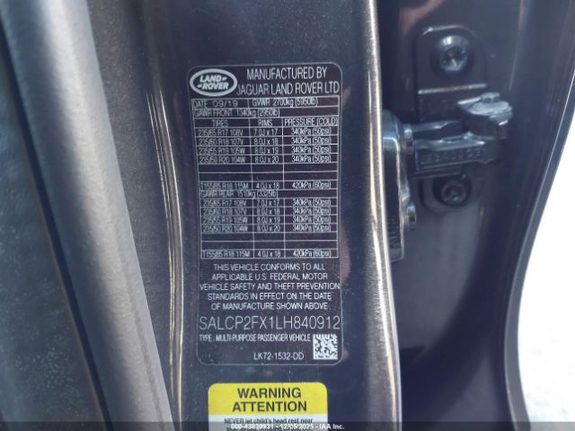 2020 LAND ROVER DISCOVERY SPORT SALCP2FX1LH840912 Photo 8