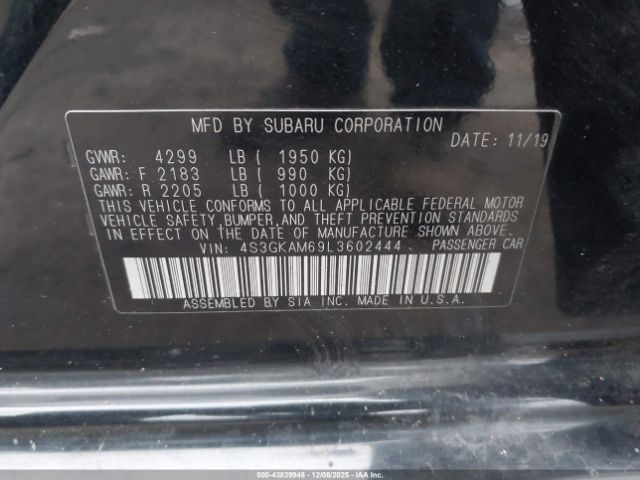 2020 SUBARU IMPREZA 4S3GKAM69L3602444 Photo 8