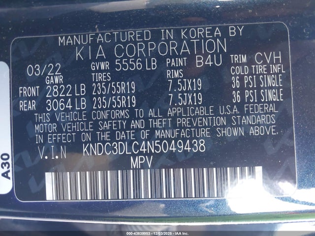 KIA Ev6 Wind 2022 KNDC3DLC4N5049438 Image 9