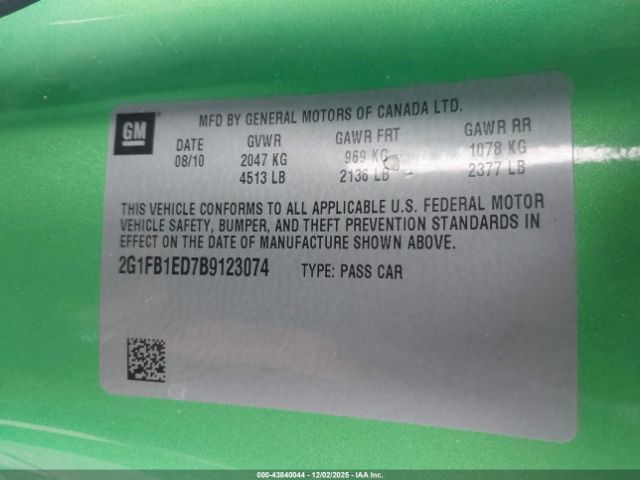 2011 CHEVROLET CAMARO 2G1FB1ED7B9123074 Photo 8