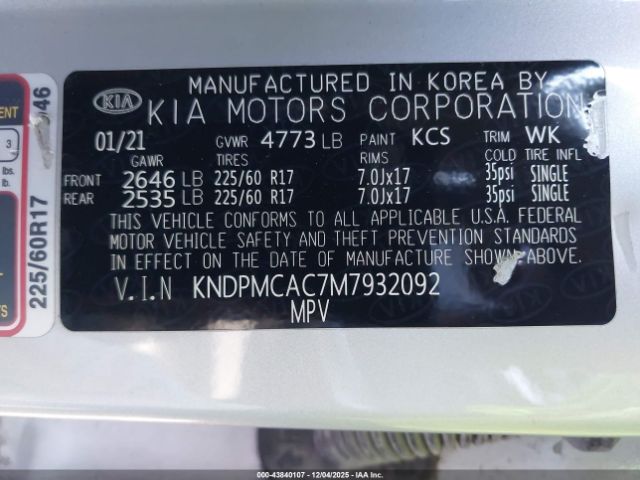 2021 KIA SPORTAGE KNDPMCAC7M7932092 Photo 8