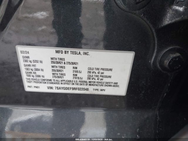 2024 TESLA MODEL Y 7SAYGDEF9RF022048 Photo 8