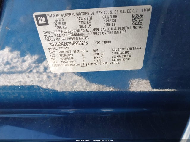 3GTU2NEC2HG258216 GMC Sierra 1500 Slt