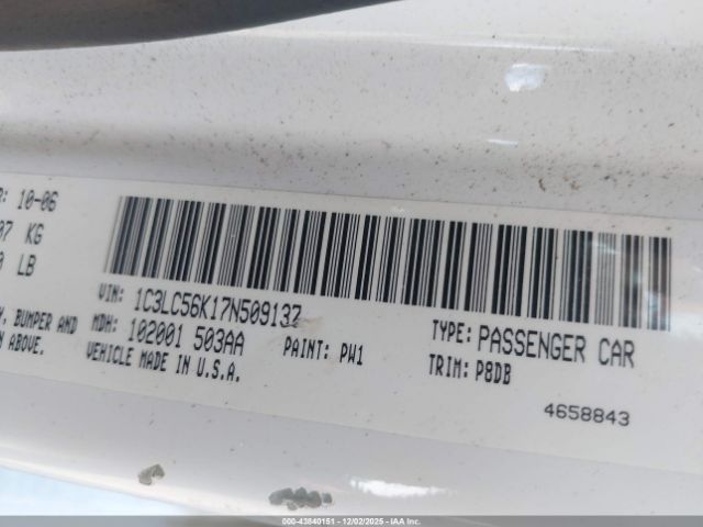 2007 CHRYSLER SEBRING 1C3LC56K17N509137 Photo 8