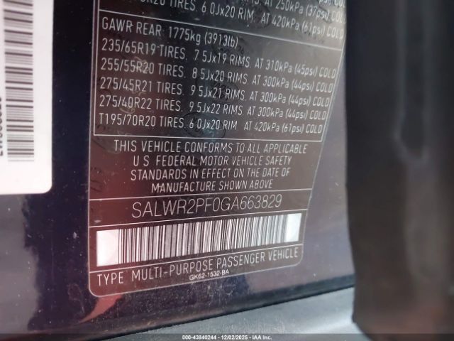 2016 LAND ROVER RANGE ROVER SPORT SALWR2PF0GA663829 Photo 8