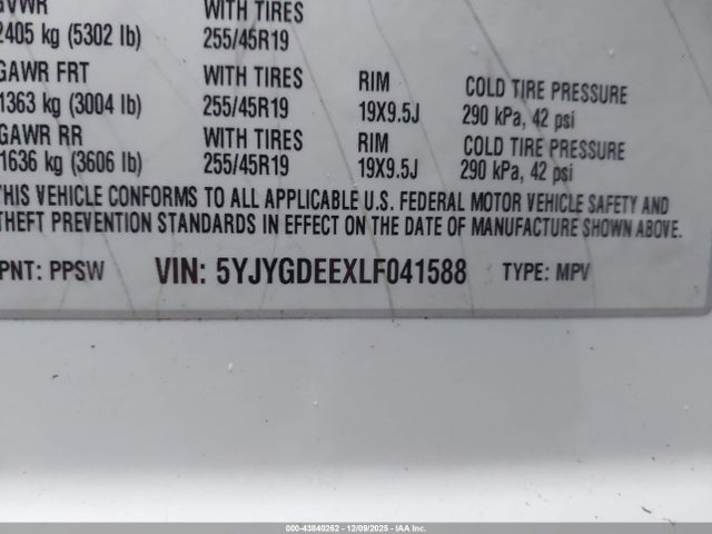 2020 TESLA MODEL Y 5YJYGDEEXLF041588 Photo 8