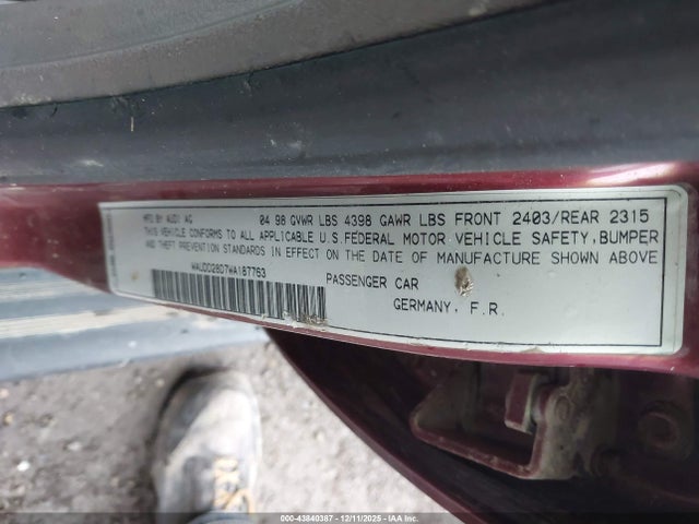1998 AUDI A4 WAUDD28D7WA187763 Photo 8