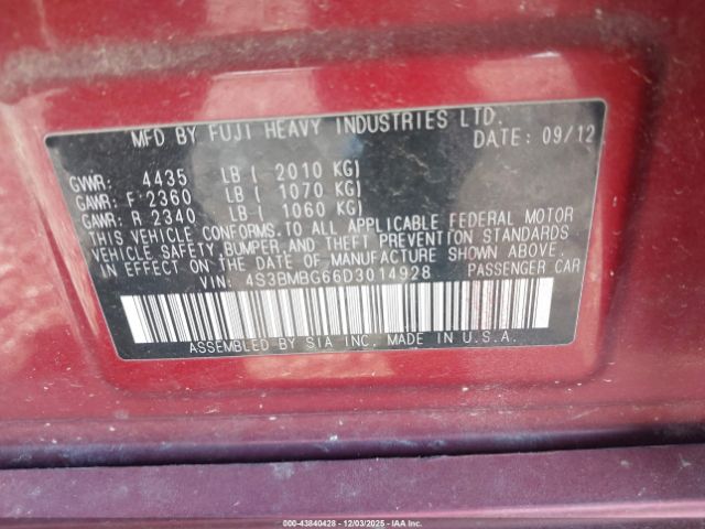 2013 SUBARU LEGACY 4S3BMBG66D3014928 Photo 8