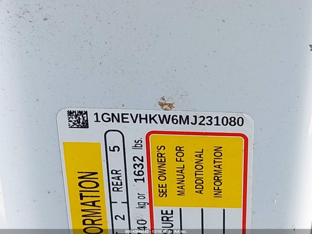 Продажа на аукционе авто 2021 Chevrolet Traverse Awd Lt Leather, vin: 1GNEVHKW6MJ231080, номер лота: 43840502