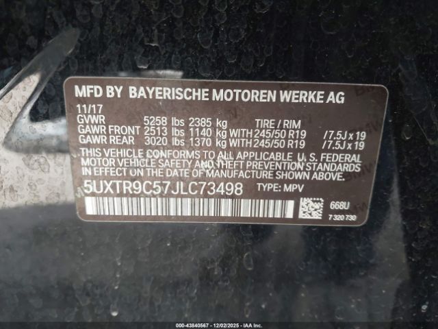 2018 BMW X3 5UXTR9C57JLC73498 Photo 8