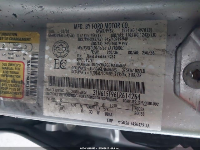 2020 LINCOLN MKZ 3LN6L5F96LR614264 Photo 8