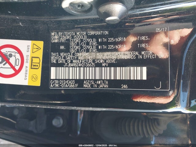 JTJBARBZ4H2136635 Lexus NX 200T