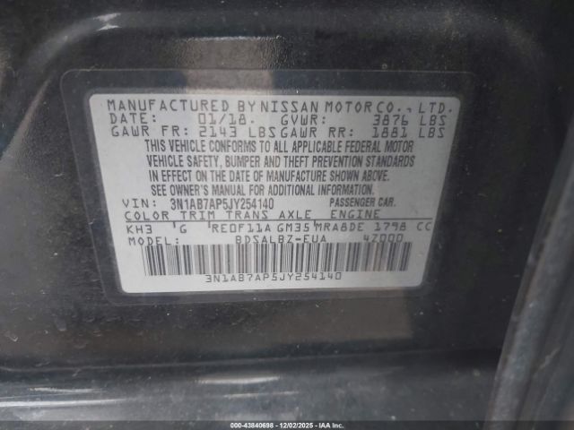 2018 NISSAN SENTRA 3N1AB7AP5JY254140 Photo 8
