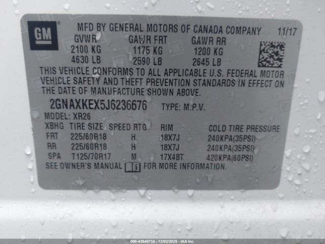 2018 CHEVROLET EQUINOX 2GNAXKEX5J6236676 Photo 8