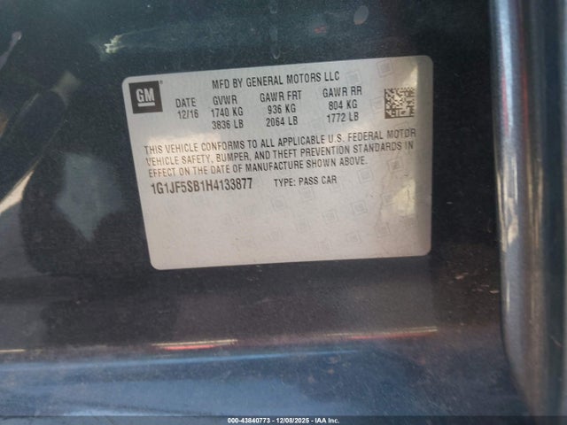 2017 CHEVROLET SONIC 1G1JF5SB1H4133877 Photo 8