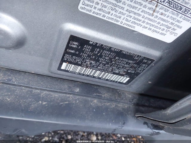2010 Subaru Outback 2.5i Limited მანქანა იყიდება აუქციონზე, vin: 4S4BRBKC4A3381400, აუქციონის ნომერი: 43840833