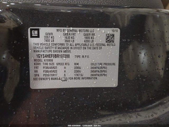 2011 CADILLAC ESCALADE ESV 1GYS4HEF8BR197288 Photo 8