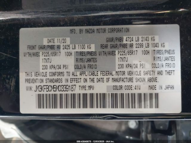 2021 MAZDA CX-5 JM3KFBCM5M0339187 Photo 8