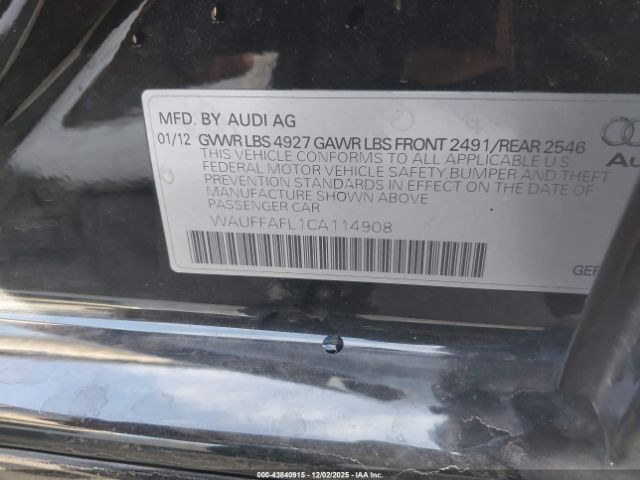 2012 AUDI A4 WAUFFAFL1CA114908 Photo 8