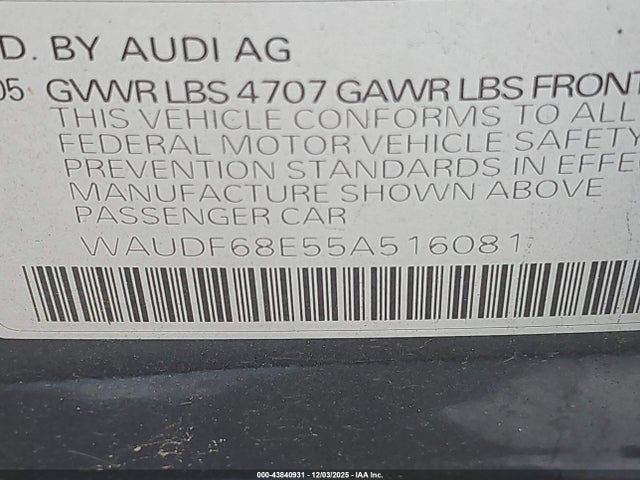 2005 AUDI A4 WAUDF68E55A516081 Photo 8