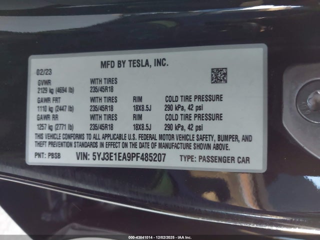 2023 TESLA MODEL 3 5YJ3E1EA9PF485207 Photo 8