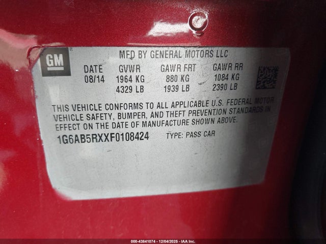 2015 CADILLAC ATS 1G6AB5RXXF0108424 Photo 8