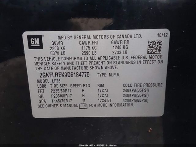 2013 GMC TERRAIN 2GKFLREK9D6184775 Photo 8