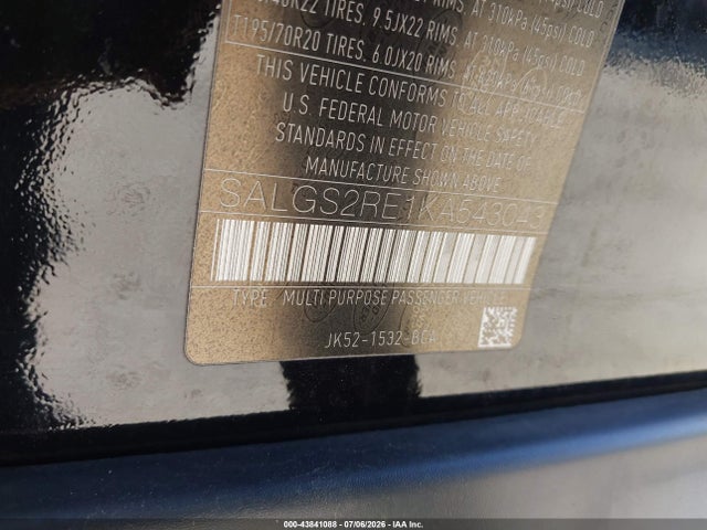 SALGS2RE1KA543043 Land Rover Range Rover 5.0l V8 Supercharged