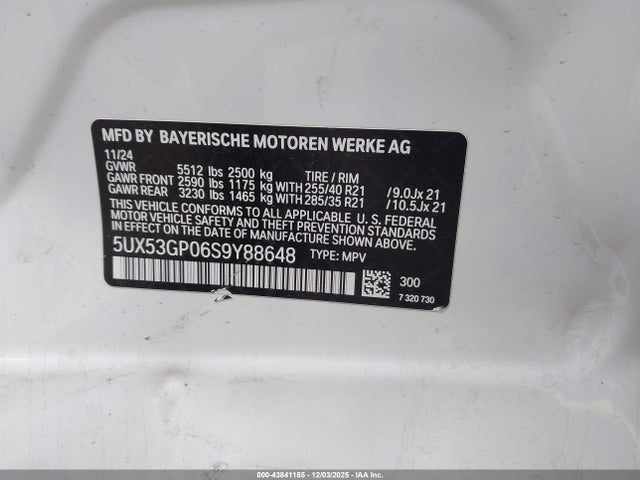 2025 BMW X3 5UX53GP06S9Y88648 Photo 8