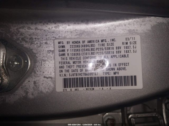 2011 ACURA RDX 5J8TB1H27BA006167 Photo 8