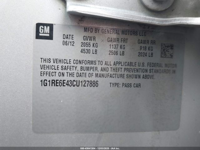 2012 CHEVROLET VOLT 1G1RE6E43CU127886 Photo 8