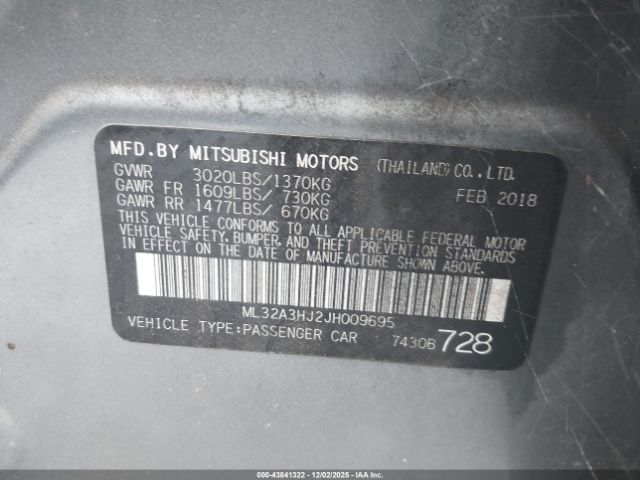 2018 MITSUBISHI MIRAGE ML32A3HJ2JH009695 Photo 8