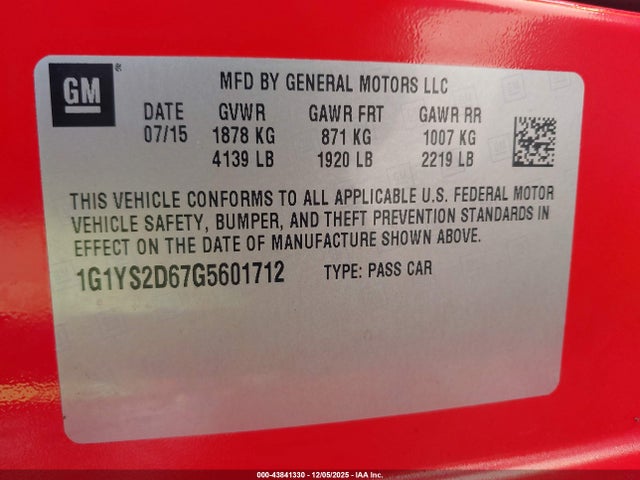 Chevrolet Corvette Z06 2016 1G1YS2D67G5601712 Image 9