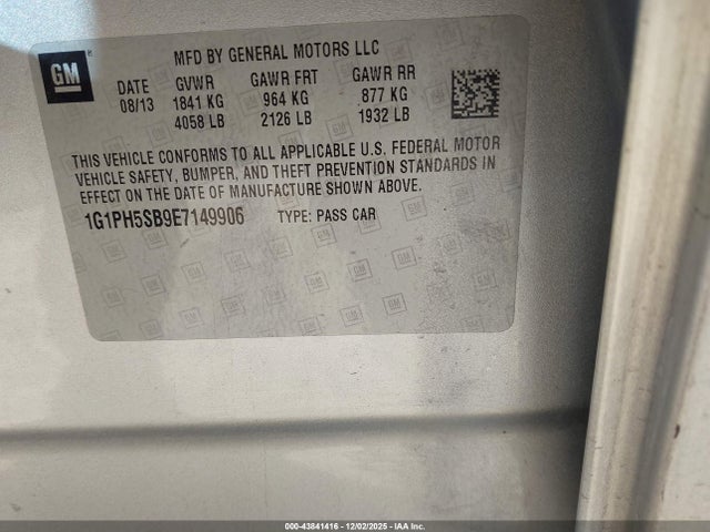 Chevrolet Cruze Eco Auto 2014 1G1PH5SB9E7149906 Image 20