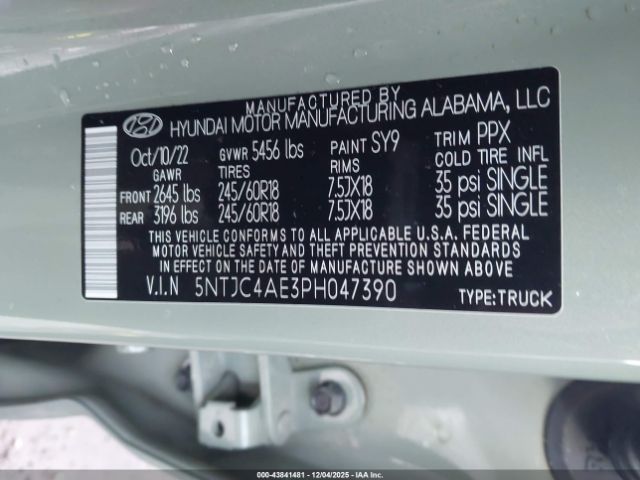 2023 HYUNDAI SANTA CRUZ 5NTJC4AE3PH047390 Photo 8