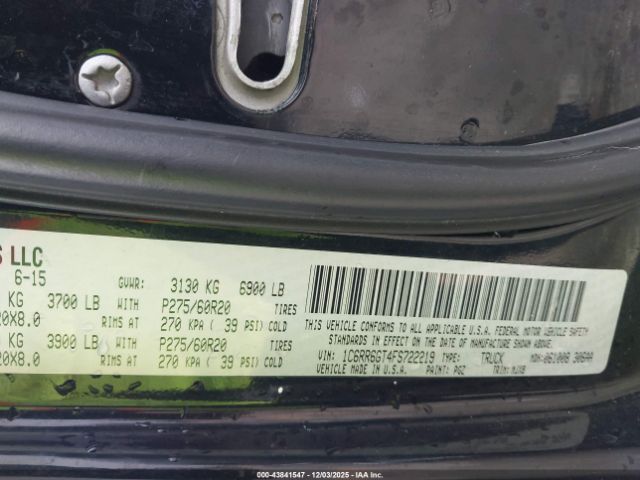 2015 RAM 1500 1C6RR6GT4FS722219 Photo 8